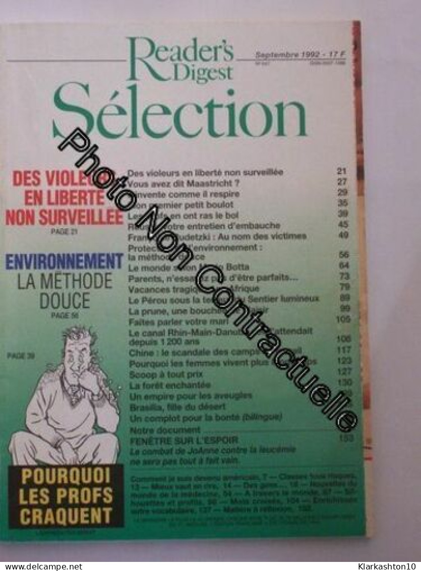 Selection Du Reader's Digest N° 547 : Pourquoi Les Profs Craquent-Des Violeurs En Liberte Non Surveillee-Environnement L - Unclassified