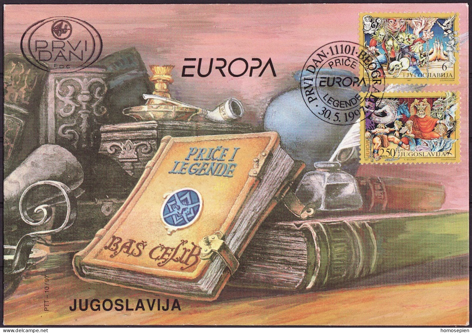 Europa CEPT 1997 Yougoslavie - Jugoslawien - Yugoslavia FDC Y&T N°2681 à 2682 - Michel N°2821 à 2822 - 1997