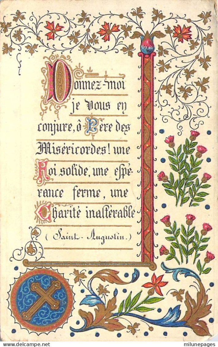 Souvenir De Première Communion Ernest Demetz St Dié 1889 Prière De St Augustin - Devotion Images