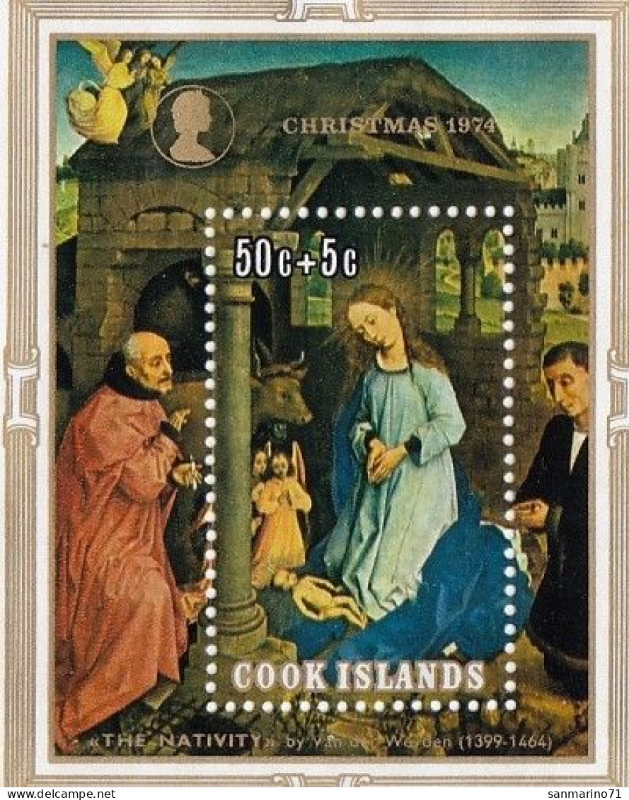 COOK ISLANDS Block 44,unused,hinged,Christmas 1974 (*) - Cook