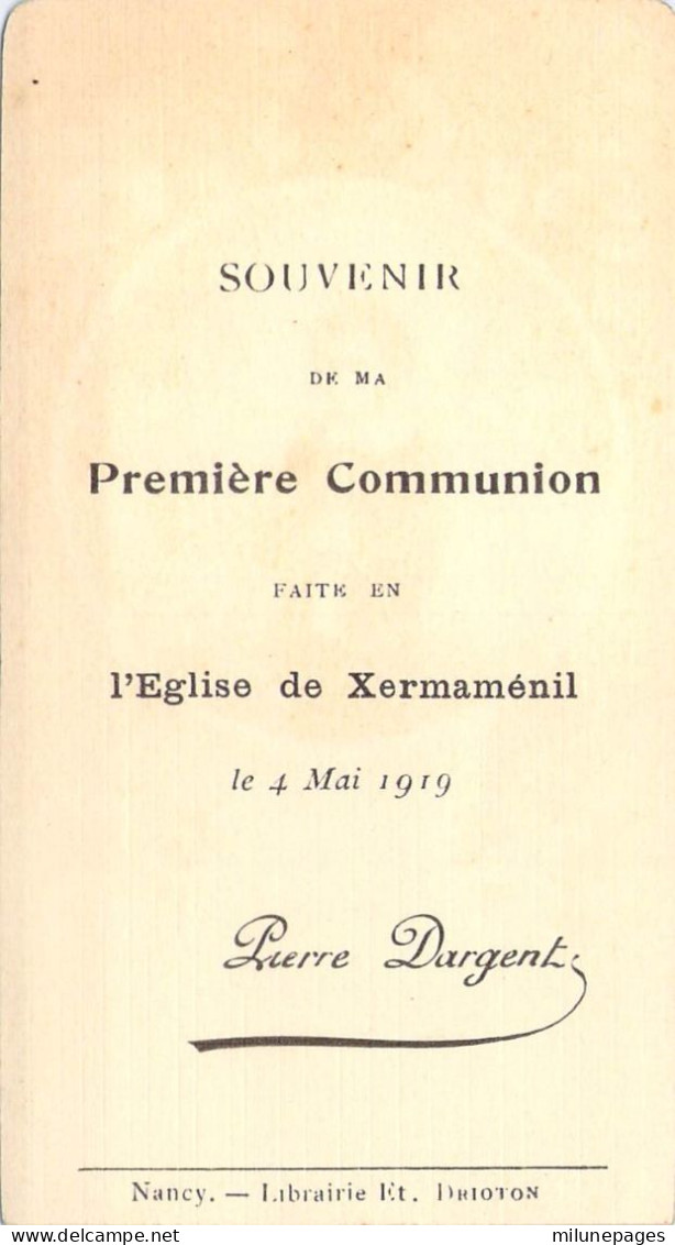 Souvenir De Première Communion Pierre Dargent Xermamenil 1919 Bouasse Lebel 6038 - Devotion Images