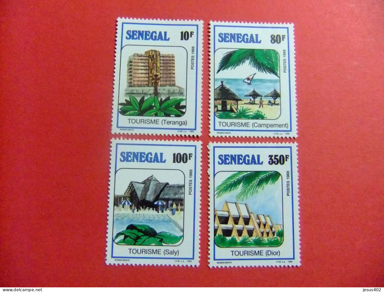 55 REPUBLICA SENEGAL 1989 / TURISMO HOTELES  / YVERT 789 / 792 MNH - Sénégal (1960-...)