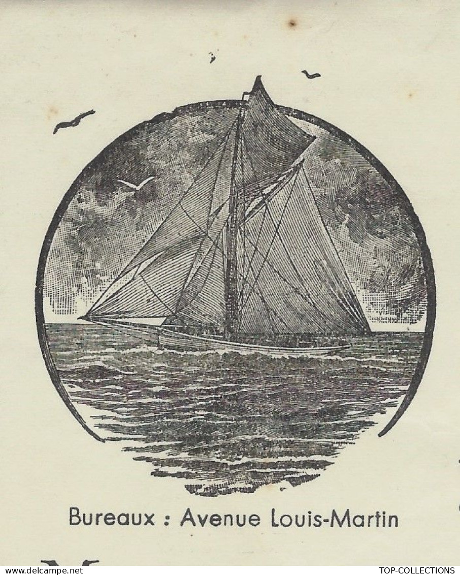 1956 ENTETE NAVIRE  à Voiles NAVIGATION  Construction Auguste Craipeau St Malo Ille Et Vilaine Pour Agnes à St Coulomb - 1900 – 1949