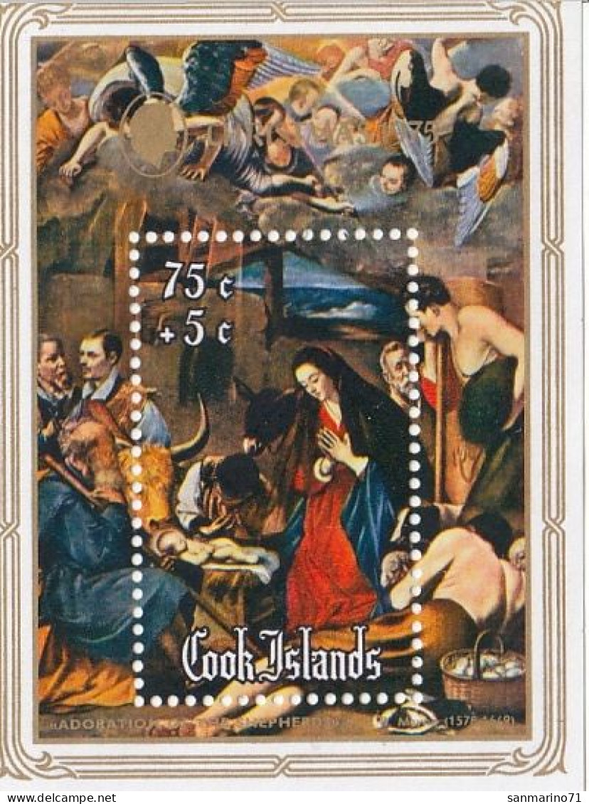 COOK ISLANDS Block 51,unused,Christmas 1975 (**) - Cook