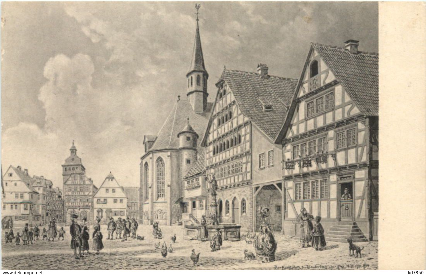 Marktplatz Von Lauterbach Um 1745 - Lauterbach