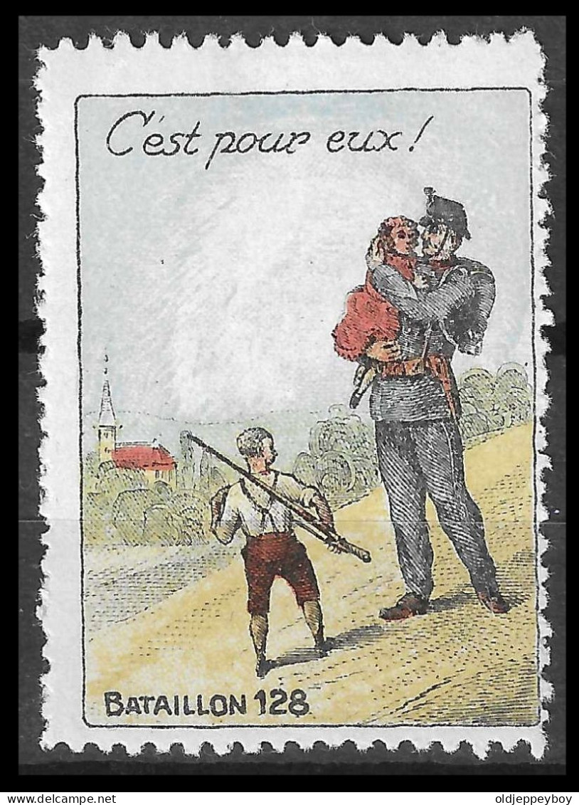 Reklamemarke Cinderella Suisse // Poste Militaire // Vignette-timbre // 1914-1918 // Landwehrtruppen,Bataillon 128 No.9 - Labels