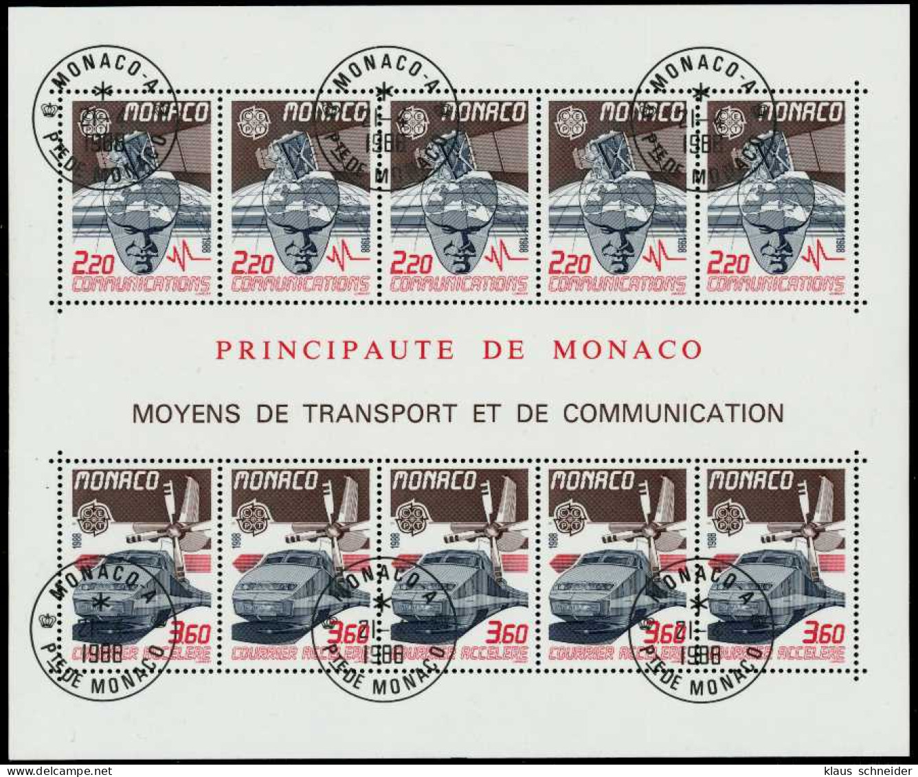 MONACO Block 39 Zentrisch Gestempelt S0020E2 - Blocks & Sheetlets