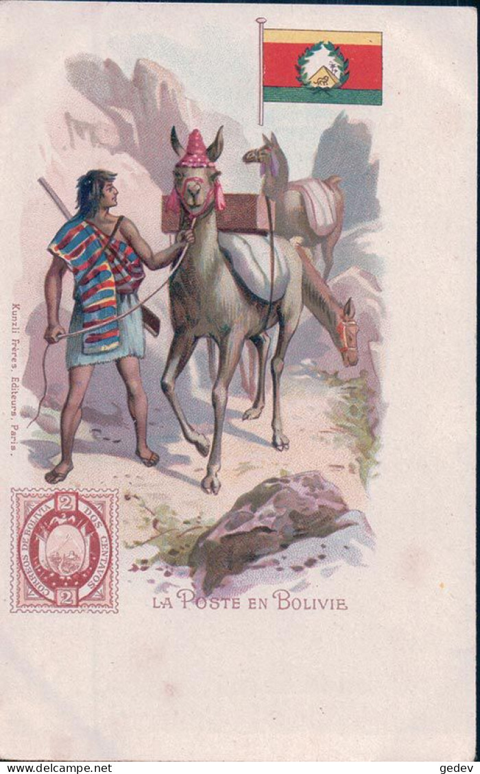 La Poste En Bolivie, Facteur, Timbre Et Armoirie, Litho (901) - Postal Services