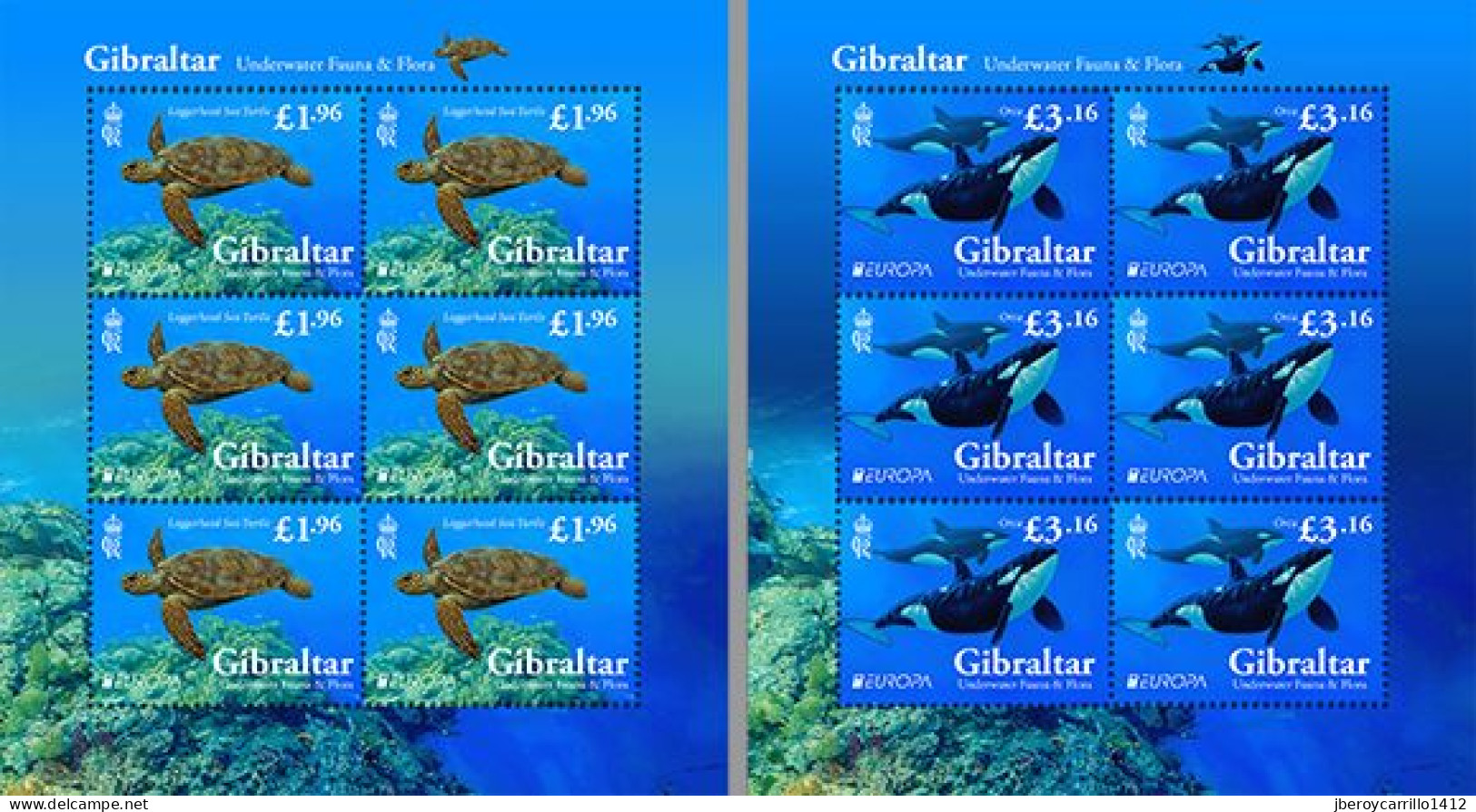 GIBRALTAR  - EUROPA-CEPT 2024 -"UNDERWATER FLORA And FAUNA".- TWO SHEETLETS Of The 6 STAMPS MINT Each - 2024