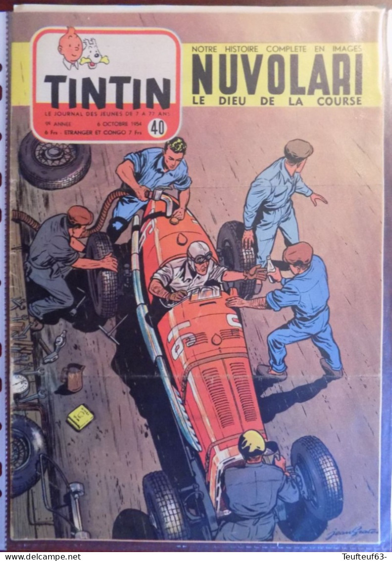 Tintin N° 40-1954 - Récit Complet Par Graton " Nuvolari Dieu Course " - Tintin