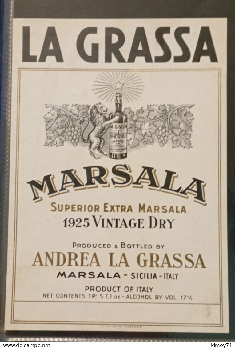 Etichetta La Grassa Marsala - Alcools & Spiritueux