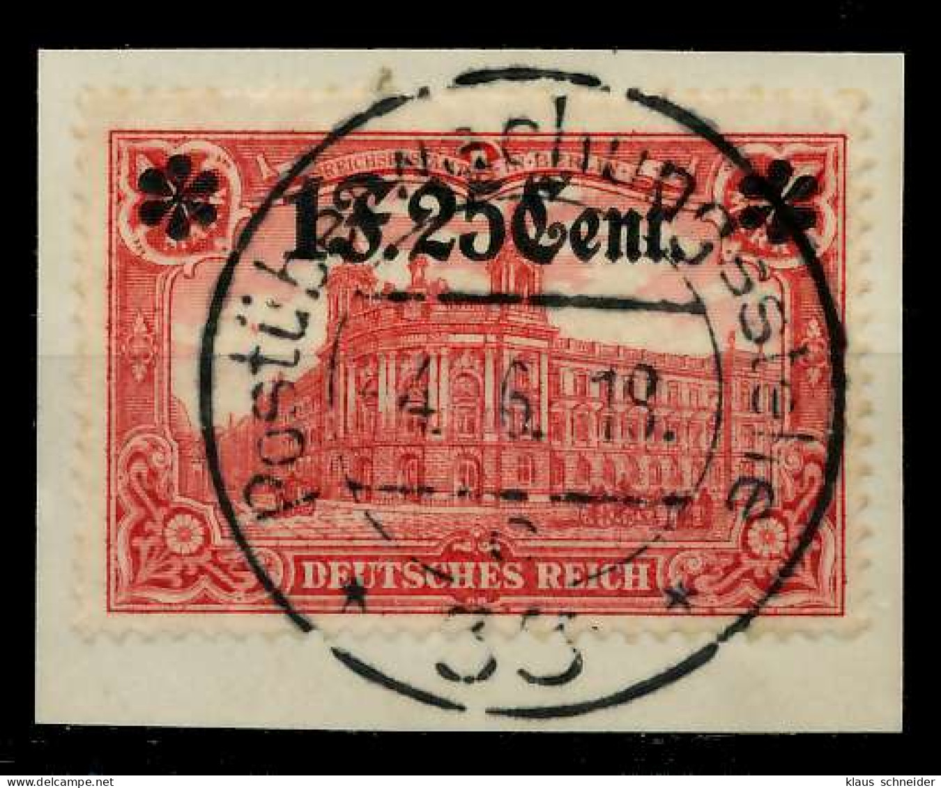 BES 1WK ETAPPE WEST Nr 11IB Zentrisch Gestempelt Briefstück X779662 - Besetzungen 1914-18