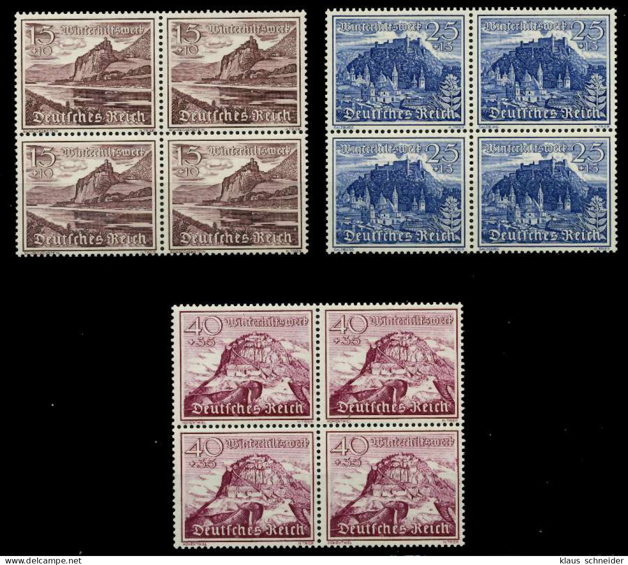 3. REICH 1939 Nr 730-738 Postfrisch VIERERBLOCK X77D55E - Neufs