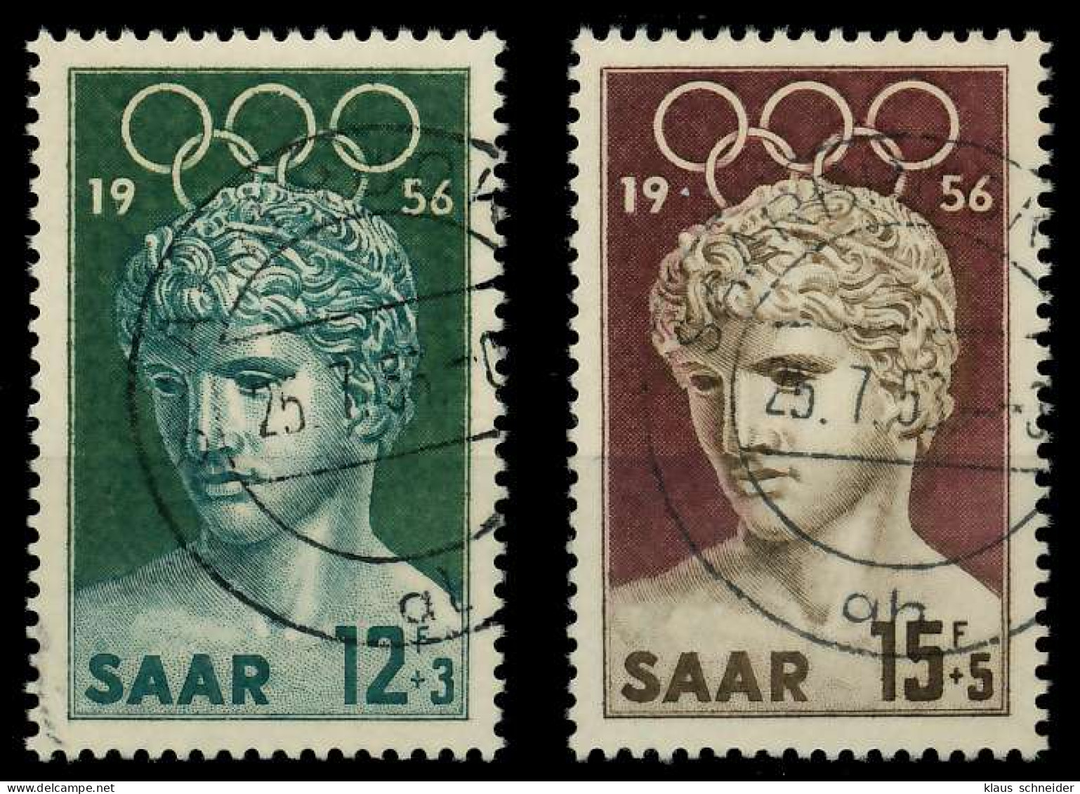 SAARLAND 1956 Nr 371-372 Zentrisch Gestempelt X79CACA - Used Stamps
