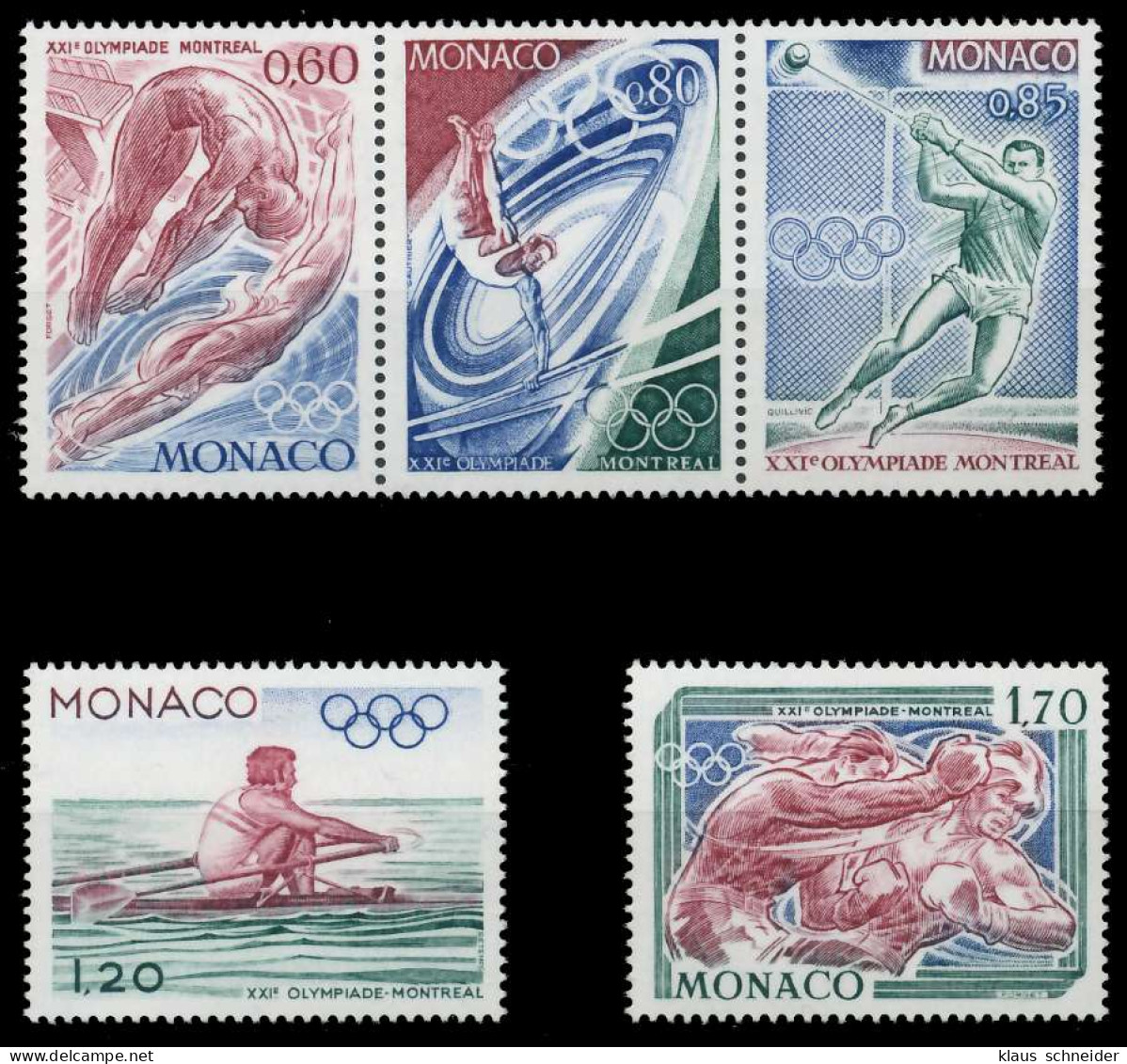 MONACO 1976 Nr 1225-1229 Postfrisch 3ER STR S01711E - Neufs