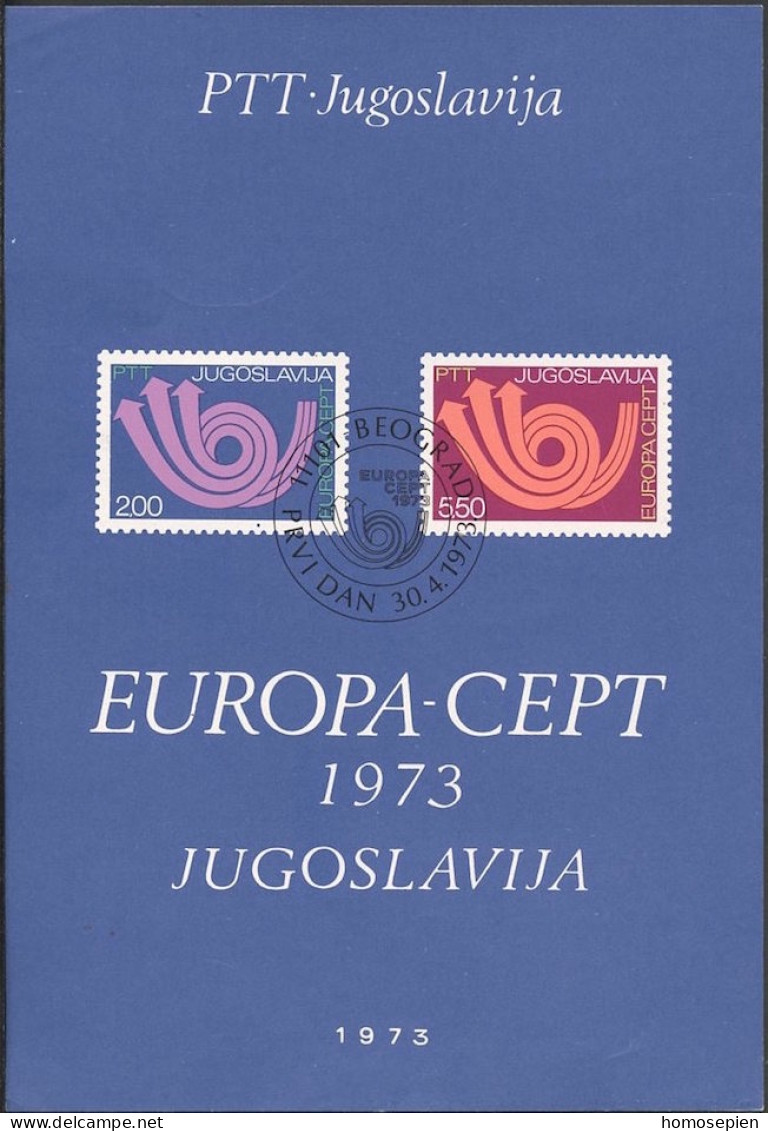 Yougoslavie - Jugoslawien - Yugoslavia Document 1973 Y&T N°DP1390 à 1391 - Michel N°PD1507 à 1508 (o) - EUROPA - Briefe U. Dokumente
