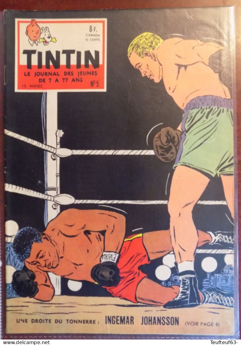 Tintin N° 5-1960 Couv. Graton - Boxe Ingemar Johansson - Fausto Coppi - Tintin