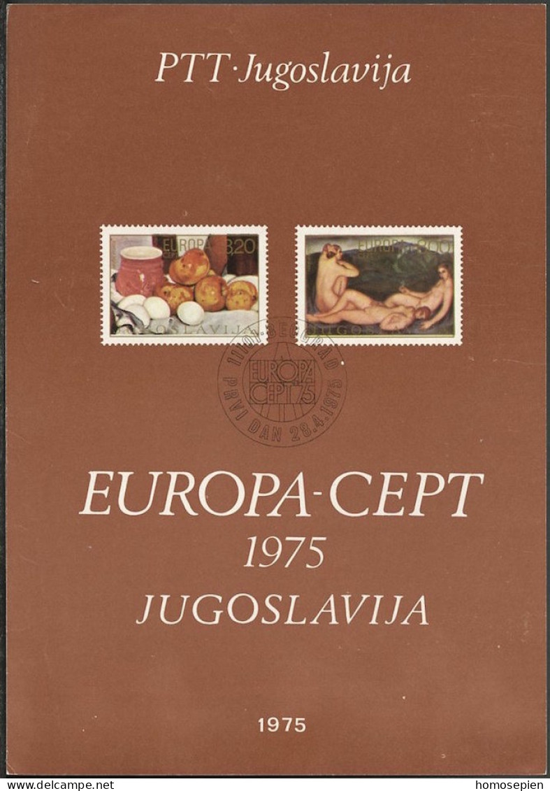 Yougoslavie - Jugoslawien - Yugoslavia Document 1975 Y&T N°DP1479 à 1480 - Michel N°PD1598 à 1599 (o) - EUROPA - Lettres & Documents