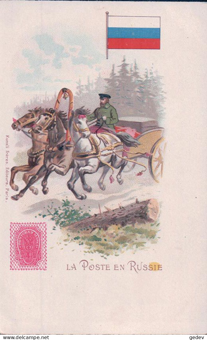 La Poste En Russie, Facteur, Timbre Et Armoirie, Litho (940) - Post & Briefboten