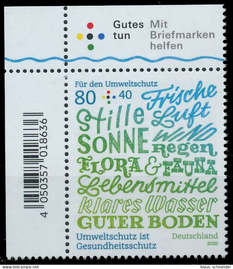 BRD BUND 2020 Nr 3561 Postfrisch ECKE-OLI SEE1526 - Unused Stamps