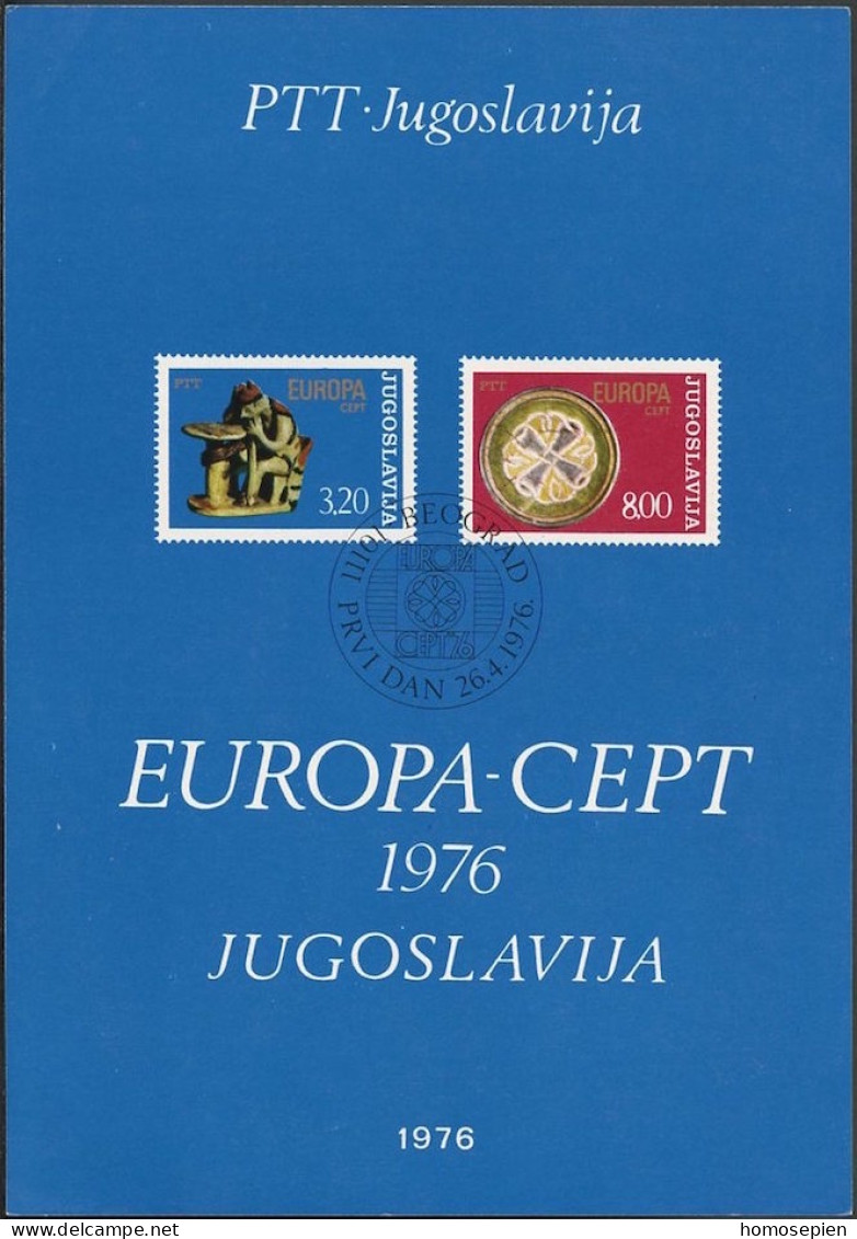 Yougoslavie - Jugoslawien - Yugoslavia Document 1976 Y&T N°DP1524 à 1525 - Michel N°PD1635 à 1636 (o) - EUROPA - Lettres & Documents