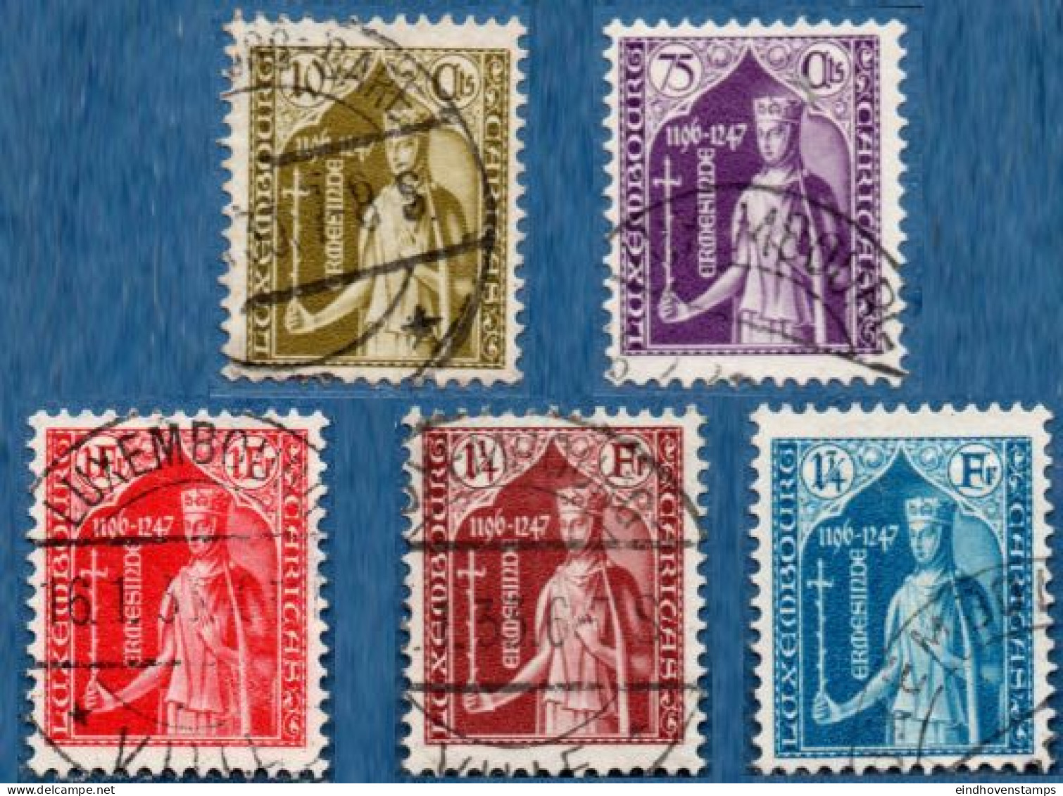 Luxemburg 1932 Caritas Stamps Countess Ermesinde Of Luxemburg 5 Values Cancelled - Used Stamps