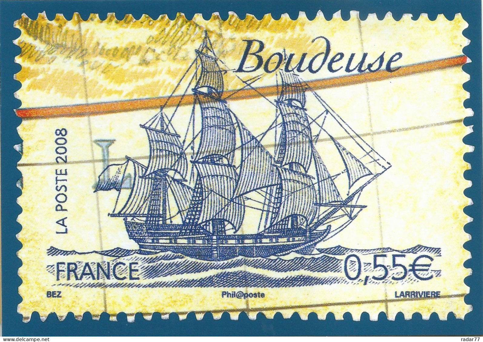 PAP Carte Postale Avec IDTimbre International 20g Timbre Œuvres De La Marine - Boudeuse - Prêts-à-poster: Other (1995-...)