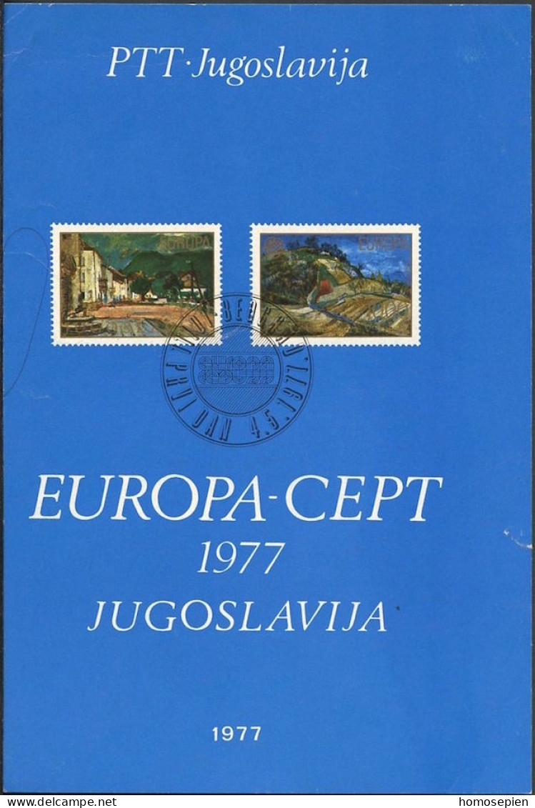 Yougoslavie - Jugoslawien - Yugoslavia Document 1977 Y&T N°DP1573 à 1574 - Michel N°PD1684 à 1685 (o) - EUROPA - Lettres & Documents
