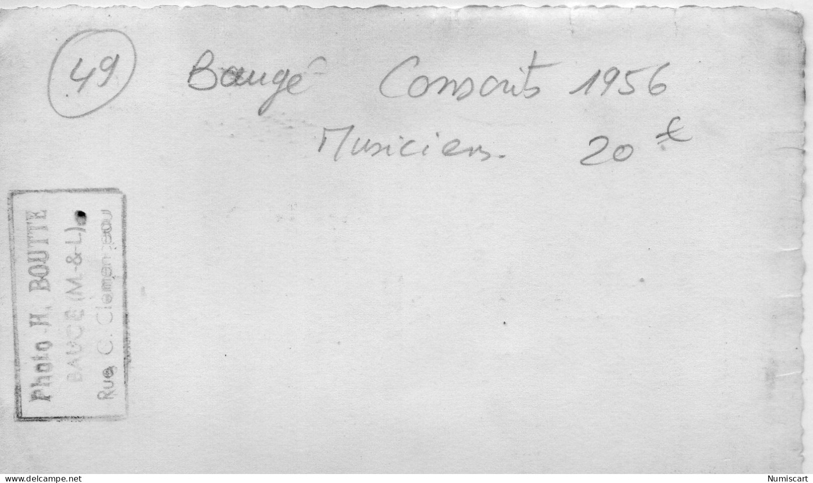 Baugé Carte Photo Conscrits 1956 Musicien Clairon - Autres & Non Classés