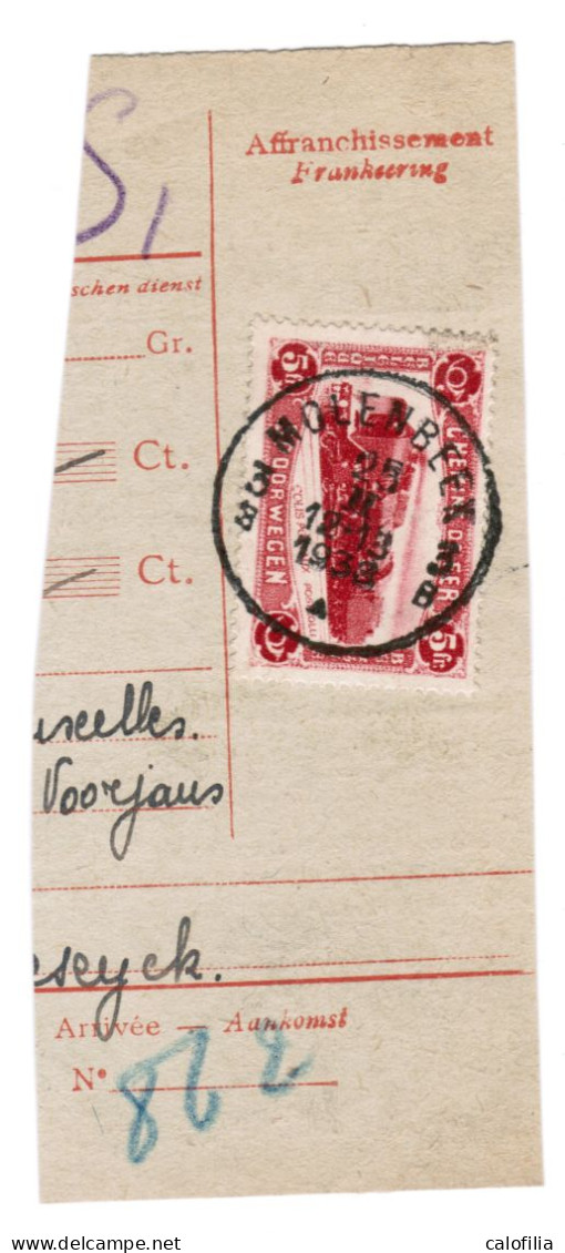 Fragment Bulletin D'expedition, Obliterations Centrale Nettes, MOLENBEEK - Used