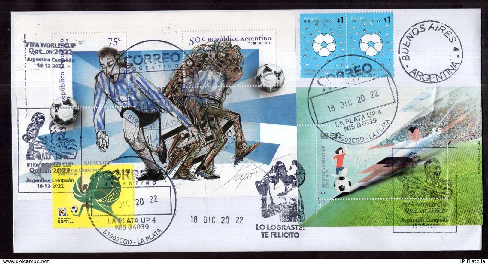 Argentina - 2022 - Soccer - Football - Modern Stamps - Diverse Stamps - Lettres & Documents