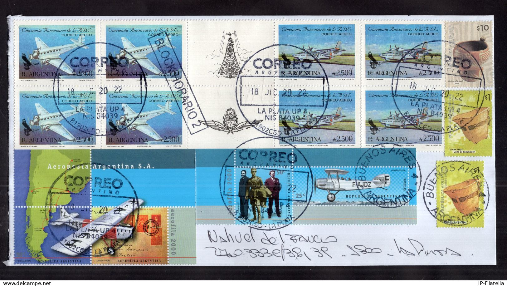 Argentina - 2022 - Planes - Modern Stamps - Diverse Stamps - Brieven En Documenten