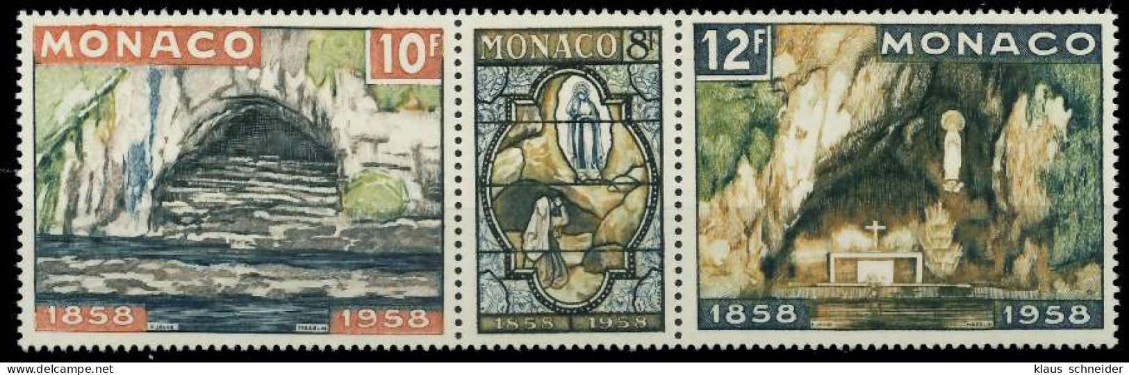 MONACO 1958 Nr 594 Und 595 596 Postfrisch 3ER STR SF1143A - Unused Stamps