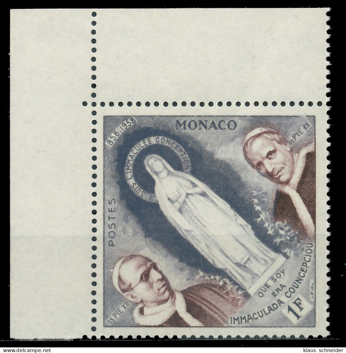 MONACO 1958 Nr 590 Postfrisch ECKE-OLI X3BA6E2 - Neufs