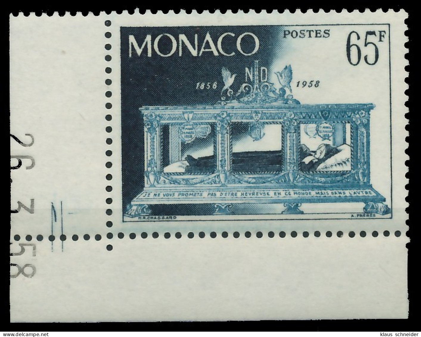 MONACO 1958 Nr 600 Postfrisch ECKE-ULI X3BA792 - Unused Stamps