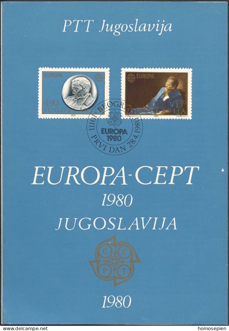 Yougoslavie - Jugoslawien - Yugoslavia Document 1980 Y&T N°DP1711 à 1712 - Michel N°PD1828 à 1829 (o) - EUROPA - Used Stamps