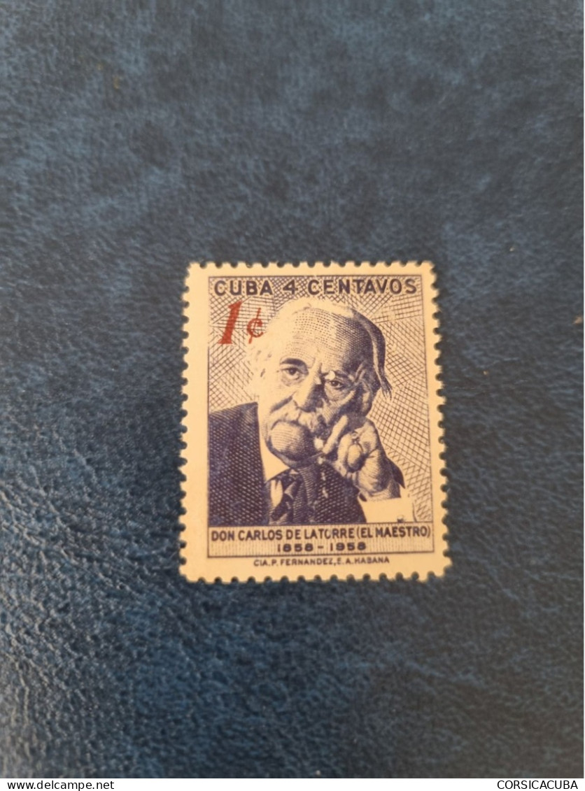 CUBA  NEUF  1960   SELLO  HABILITADO--CARLOS  DE  LA  TORRE  1c Sur 4c  //  PARFAIT  ETAT  //  1er  CHOIX  // - Unused Stamps