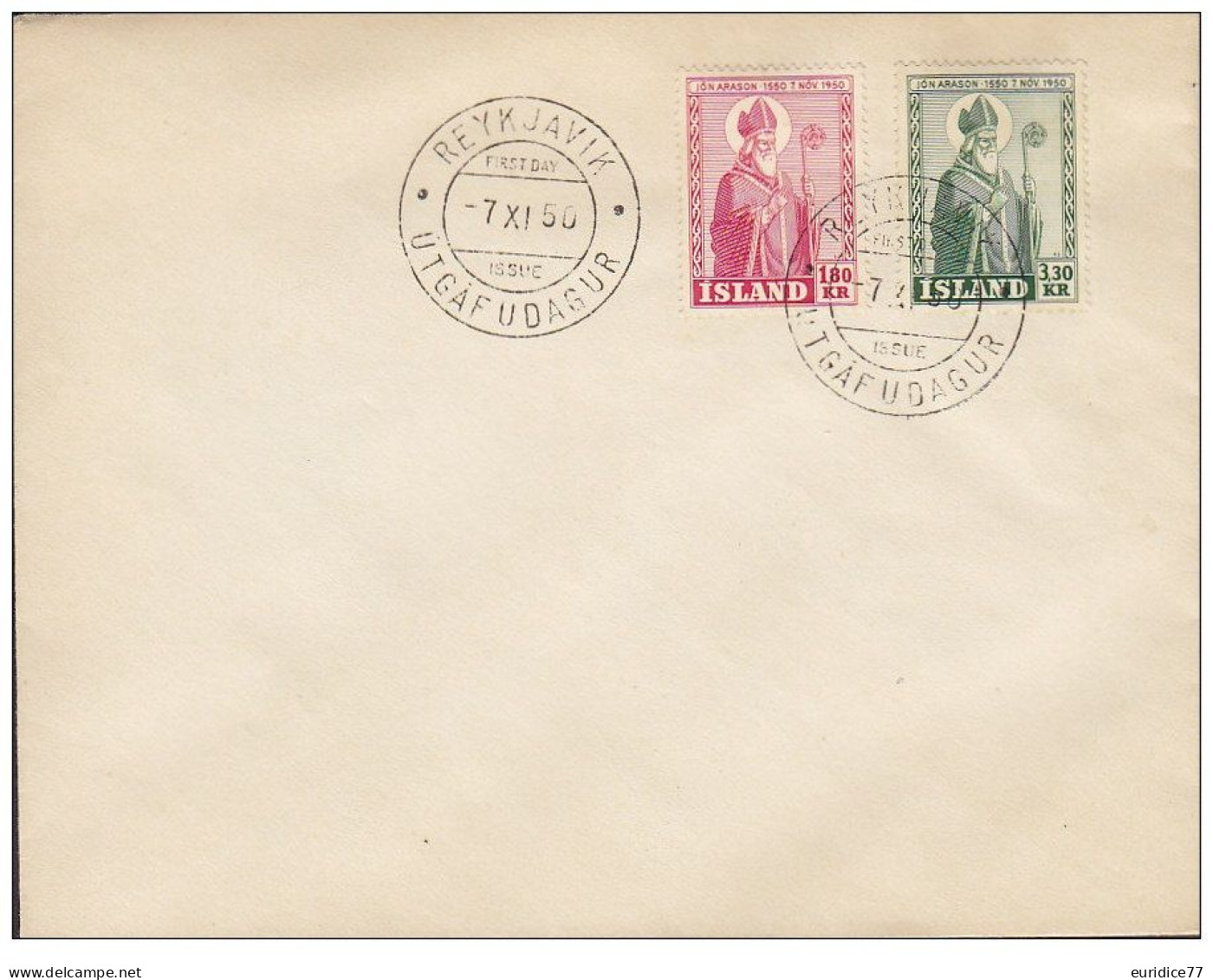 Iceland Islande 1950 -  Envelope Premier Jour - FDC