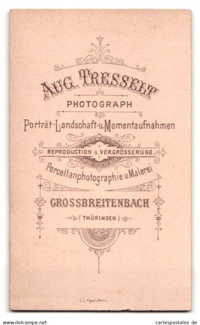 Fotografie Aug. Tresselt, Grossbreitenbach /Thür., Hübsche Dame In Der Seitenansicht  - Personnes Anonymes