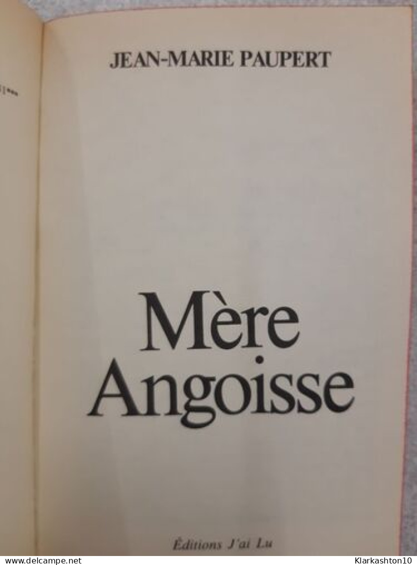 Mere Angoisse - Other & Unclassified