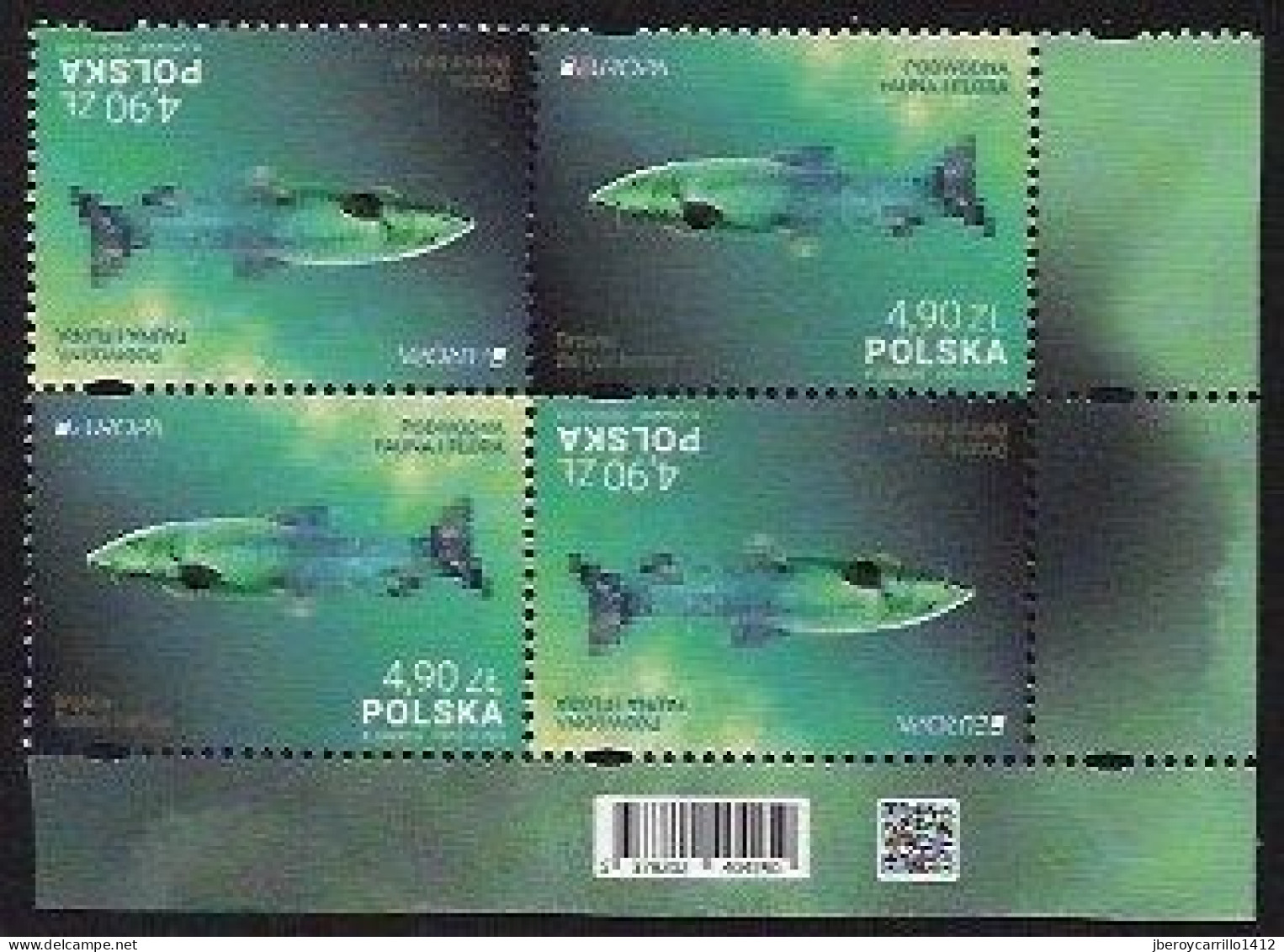 POLONIA /POLAND /POLSKA /POLEN - EUROPA-CEPT 2024 -"UNDERWATER FLORA And FAUNA".- BLOQUE 4 SELLOS INVERTIDOS-CB-INF-DER - 2024