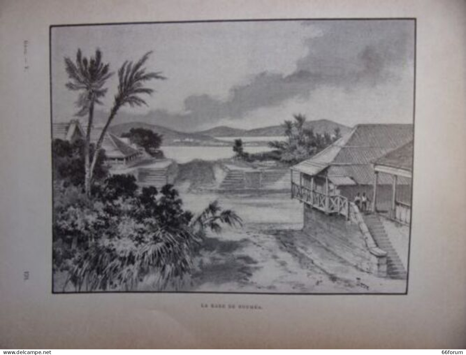 GRAVURE SUR BOIS VERS 1890 LA RADE DE NOUMEA NOUVELLE CALEDONIE - Autres & Non Classés