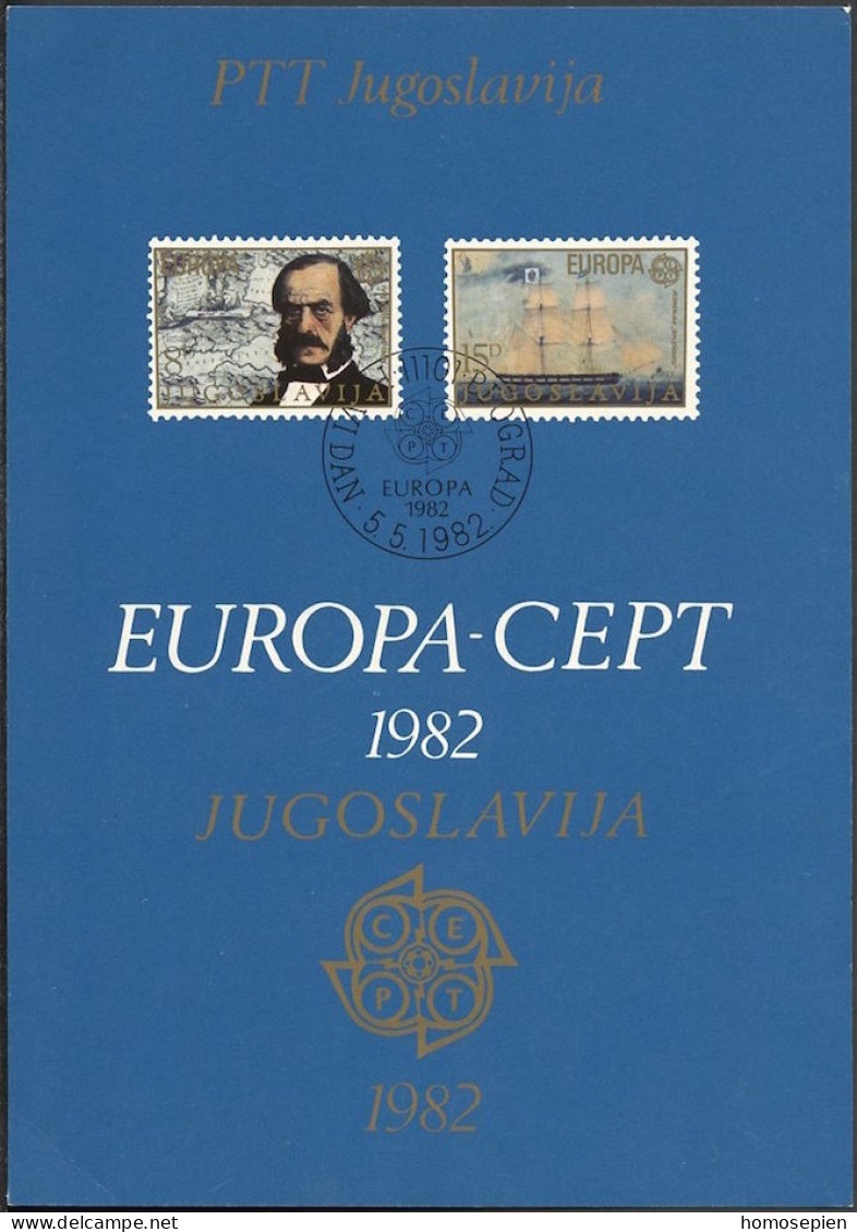 Yougoslavie - Jugoslawien - Yugoslavia Document 1982 Y&T N°DP1804 à 1805 - Michel N°PD1919 à 1920 (o) - EUROPA - Covers & Documents