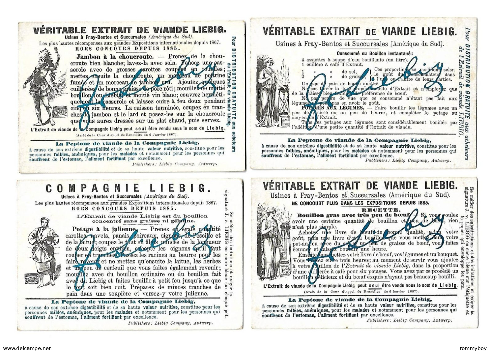 S 609, Liebig 12 Cards, Alphabet - Femmes (ref B14) - Liebig
