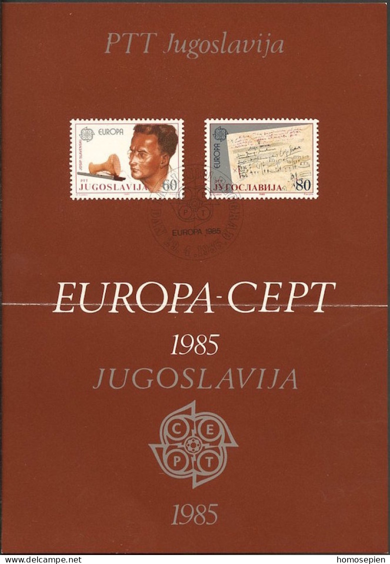 Europa CEPT 1985 Yougoslavie - Jugoslawien - Yugoslavia Y&T N°DP1983 à 1984 - Michel N°PD2104 à 2105 (o) - 1985