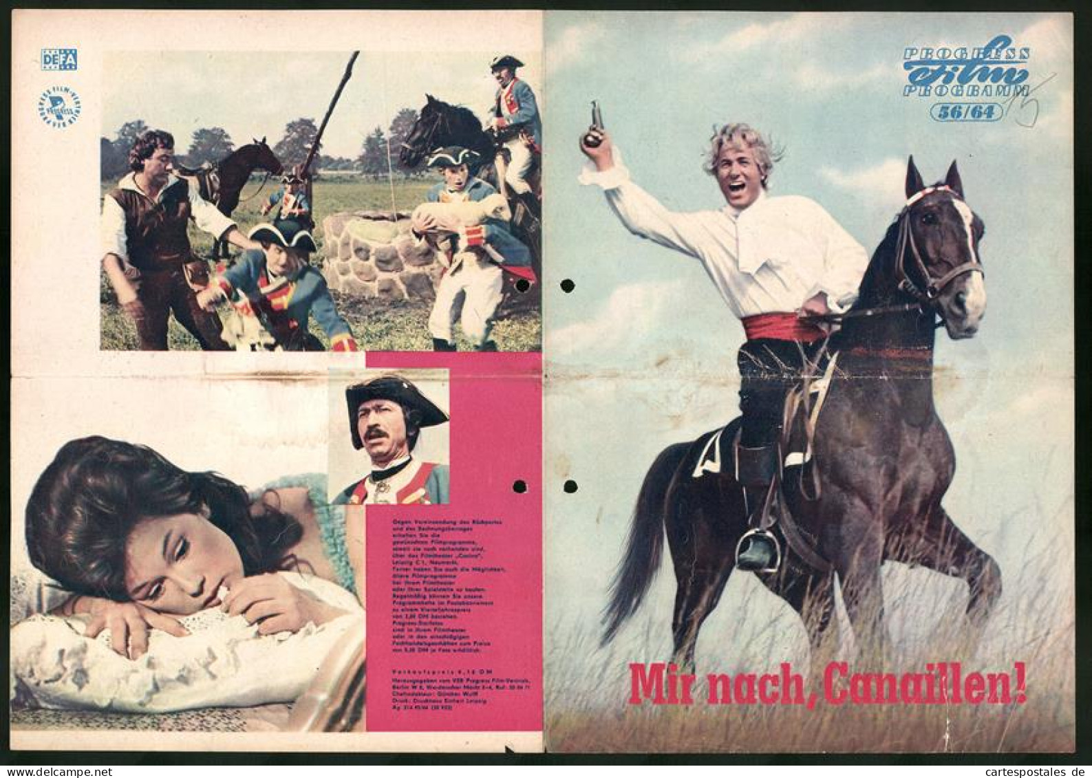 Filmprogramm PFP Nr. 56 /64, Mir Nach, Canaillen!, Manfred Krug, Fred Düren, Regie: Ralf Kirsten  - Magazines