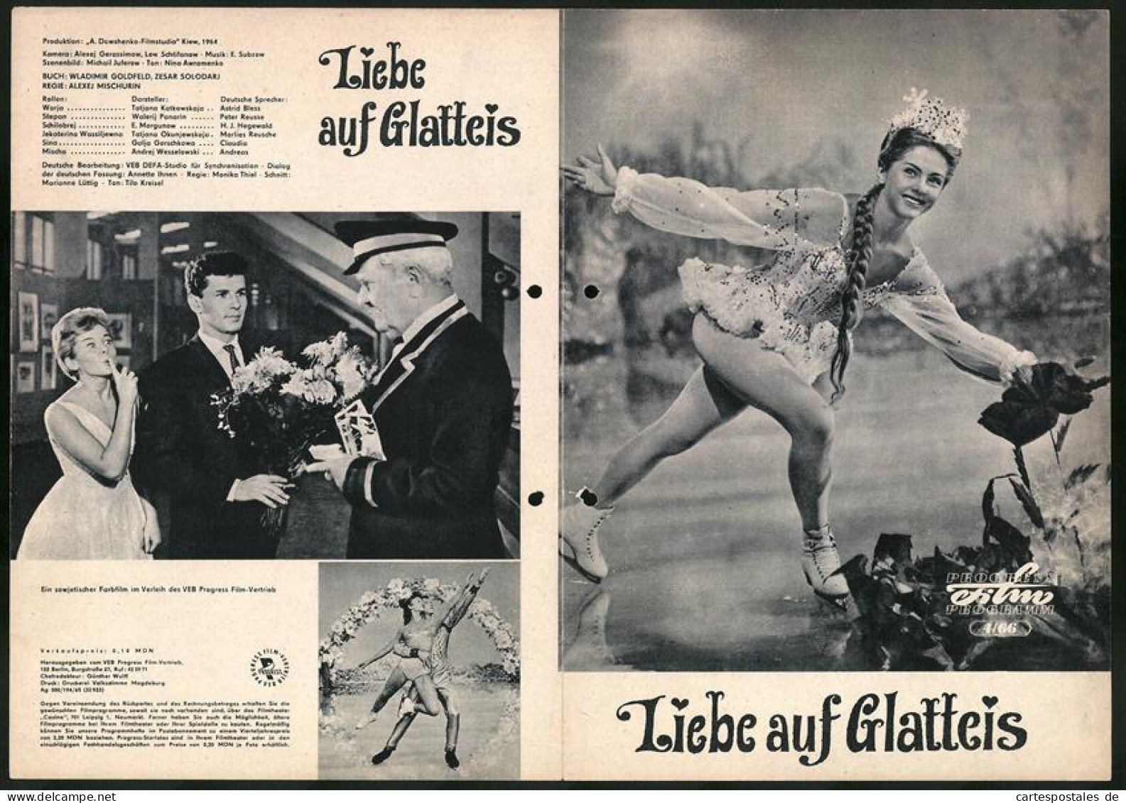 Filmprogramm PFP Nr. 4 /66, Liebe Auf Glatteis, Tatjana Katkowskaja, Walerij Panarin, Regie: Alexej Mischurin  - Magazines