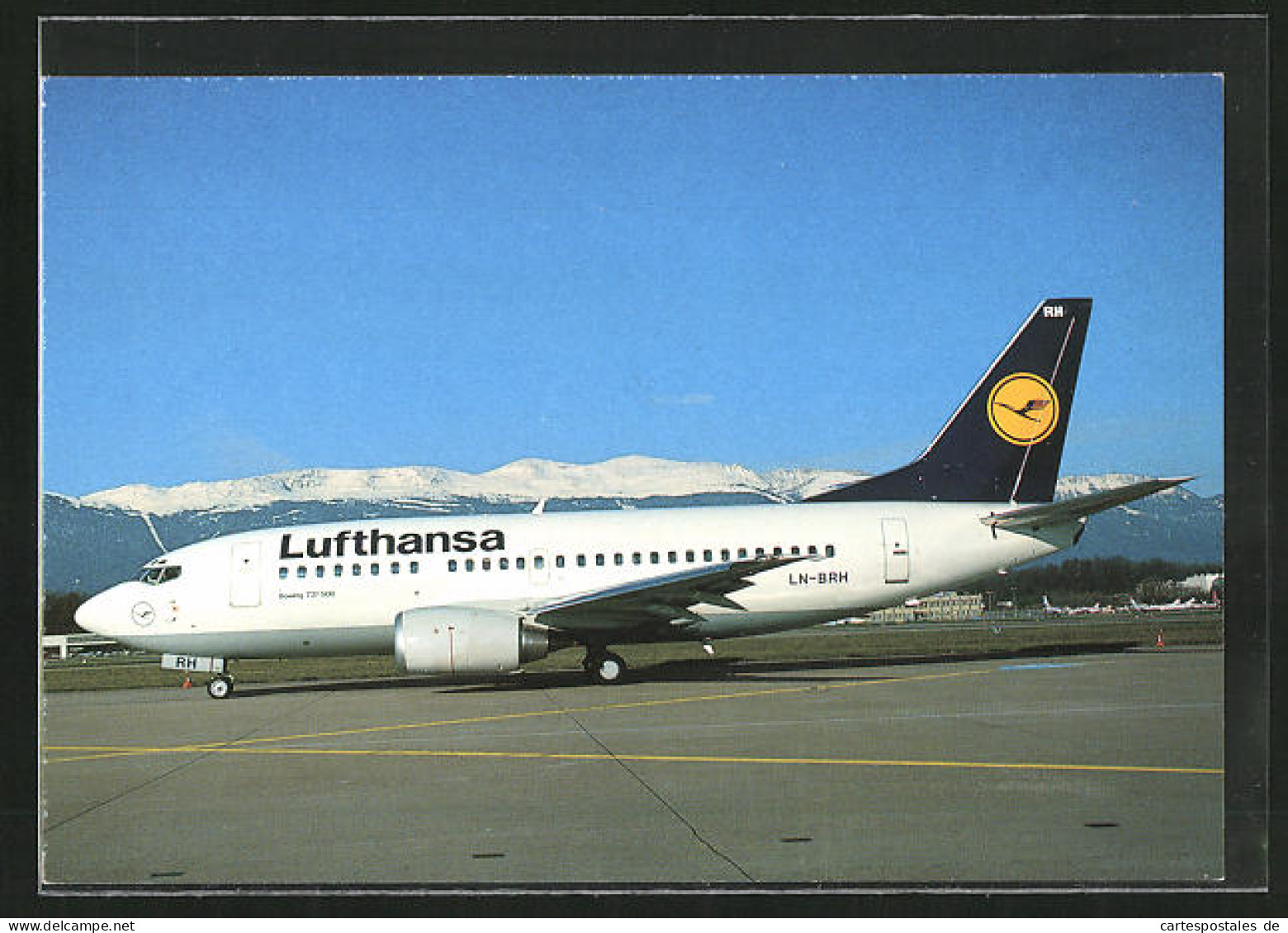 AK Lufthansa, Boeing 737-500 Auf Der Startbahn Mit Bergen  - 1946-....: Ere Moderne