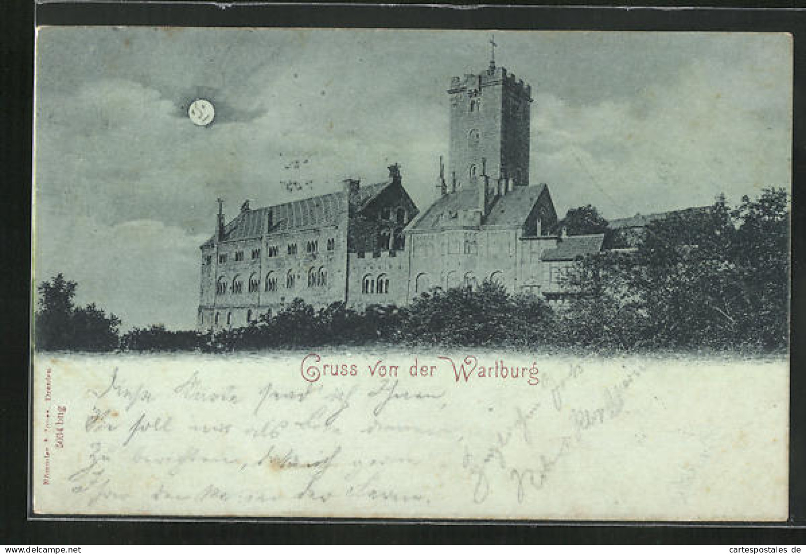 Mondschein-AK Eisenach, Wartburg  - Autres & Non Classés