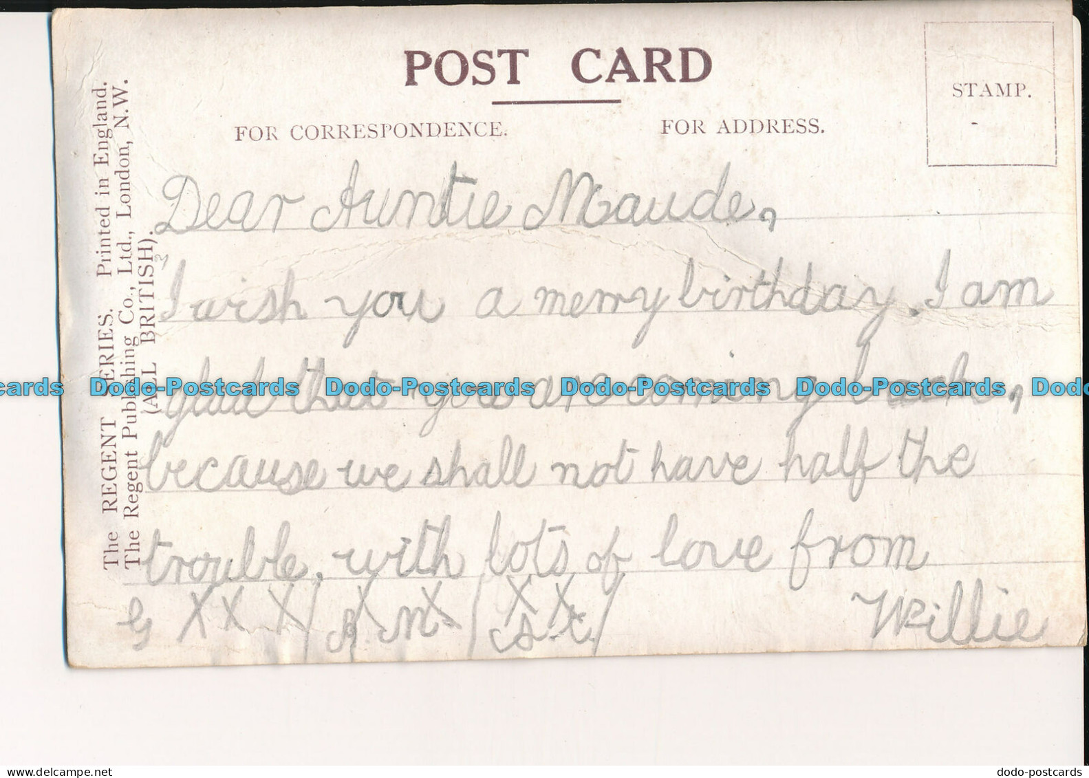 R006849 Greeting Postcard. My Birthday Wish For You. Little Girl. Regent - Monde